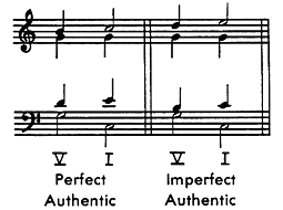 perfect and imperfect authentic cadences